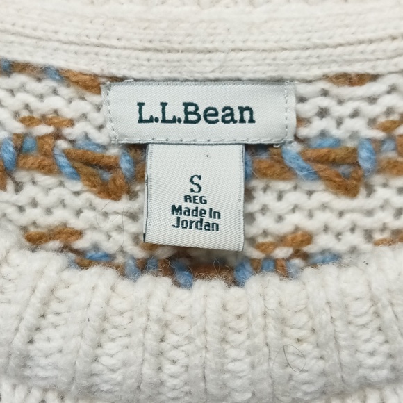 L.L. Bean 100% Lambs Wool Birds Eye Pullover Sweater Size S Women's - Picture 3 of 6